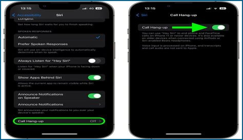 how to hang up a call on iphone 12?