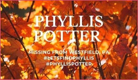 Phyllis Potter Missing Person, Westfield Pennsylvania, Human Remains Found In Phyllis Potter Car